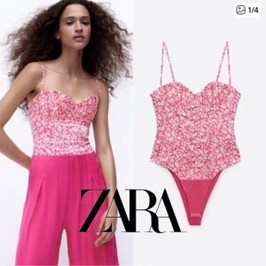 Zara Pink Floral Bodysuit